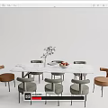 Modern Dining Table and Chair Combination Dining Table and Chair 3d model