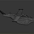 3D Rendered Modern Aircraft With Four Propellers Gray Body And Red Wing Tips