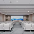 Modern Conference Room Interior Design With Wooden Walls Long Table Ceiling Light Strips And Seats