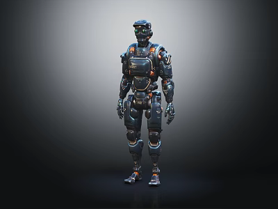 Futuristic Robot With Mechanical Armor And Detailed Humanoid Structure Design 3d model