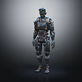 Futuristic Robot With Mechanical Armor And Detailed Humanoid Structure Design 3d model