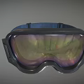 Alpine Legends Ski Goggles With Blue Strap And Reflective Lens Black Frame 3d model