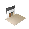 Wooden Double Doors With Black Frame Long Handles And Lock Detail In Dark Light Brown