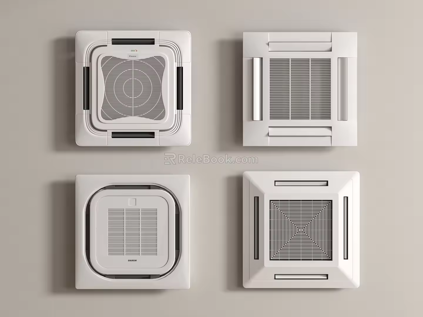 Modern ceiling type central air conditioning combination 3d model