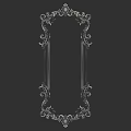 Ornate Silver Metal Decorative Frame With Intricate Scrollwork Details 3d model