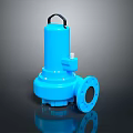 Blue Industrial Submersible Pump With Top Handle Flange Base And Motor Housing