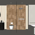 Modern Bathroom Interior With Wooden Walls Oval Mirror Black Vanity And Glass Partition