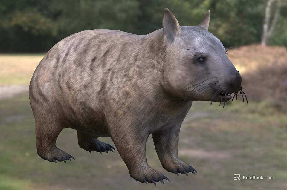 Tortoise In Natural Grassland Habitat With Thick Shell And Short Legs 3d model 