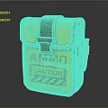 Yellow Tactical Ammo Pouch With Warning Sign And Bullets Design