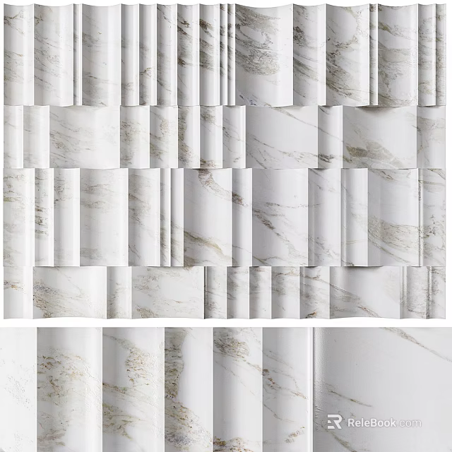 Elegant White Marble Texture Wall Design With Natural Veins And Patterns 3d model 