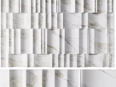 Elegant White Marble Texture Wall Design With Natural Veins And Patterns 3d model