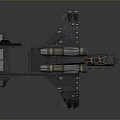 Futuristic Sci Fi Spaceship With Twin Engines Angular Wings And Detailed Cockpit 3d model