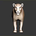 Polygonal Brown Lion Sculpture With Glossy Texture And Reflective Surface On Dark Background