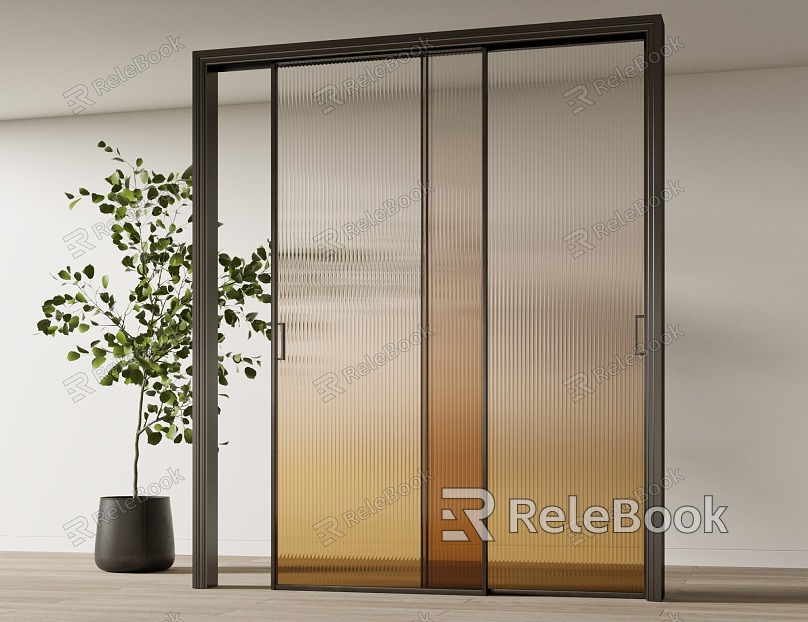 Modern glass sliding door model