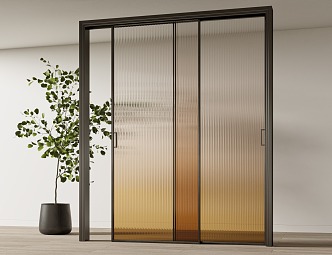 Modern glass sliding door 3d model