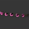 Elegant Circular Plant Wreath Adorned With Pink Roses And Green Leaves For Decoration