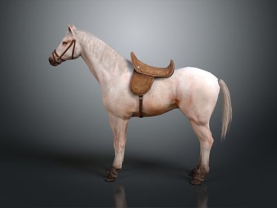 modern horse harness big horse mustang 3d model