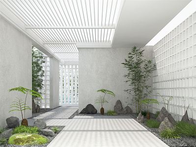 Modern courtyard landscape 3d model