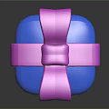 Stylish Blue Gift Box With Pink Bow And Decorative Ribbon For Daily Use