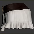 Practical Household Apron With Brown Belt White Frilled Hem Bow Tie For Daily Use
