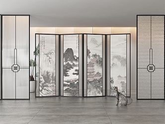 New Chinese Partition Screen 3d model