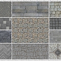 New Chinese Style Village Pavement Pavement Rural Bluestone Road Pavement Floor Tile Ice Crack Crushing 3d model