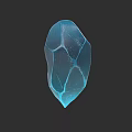 Blue Plant Painting With Cracked Texture On Dark Background Artwork