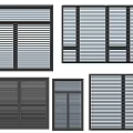 Modern shutters shutter shutter solid wood window grille window window casement window sliding window aluminum alloy window 3d model