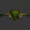 Nature Inspired Green Leaf Decorative Figure With Antler Headpiece For Home