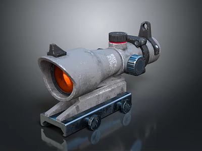 Home Use Scope Featuring Gray Body Orange Lens Black Knobs And Metal Base 3d model