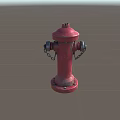Red Fire Hydrant Essential Fire Safety Equipment With Metal Chains 3d model