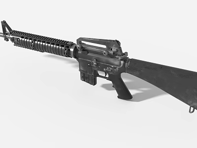 Game and Movie Characters Equipped with Tactical Military Rifles in Action 3d model
