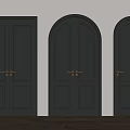 Black Double Doors With Golden Handles Arched And Flat Top Designs For Modern Home Interior