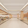 Spacious Modern Hospital Outpatient Clinic Waiting Area With Green Plants And Comfortable Chairs