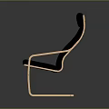 Modern Leisure Chair With Black Fabric Cushion Backrest Armrests And Wooden Frame