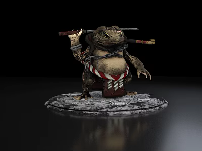 Modern game character ninja toad 3d model