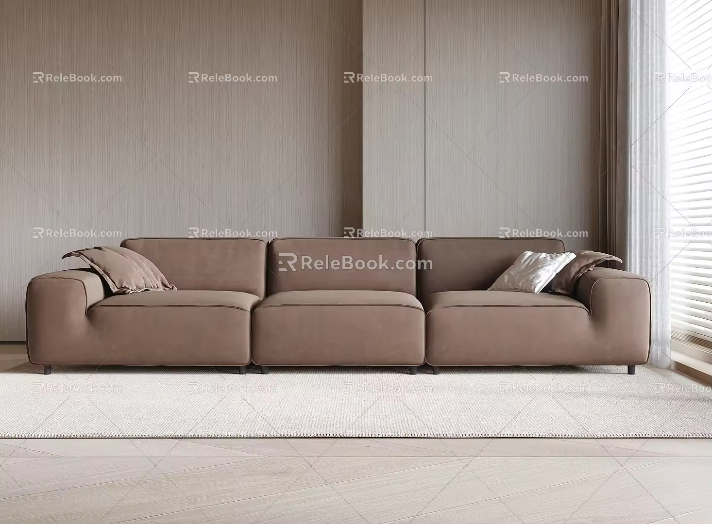 Modern One Word Multiplayer Sofa 3d model