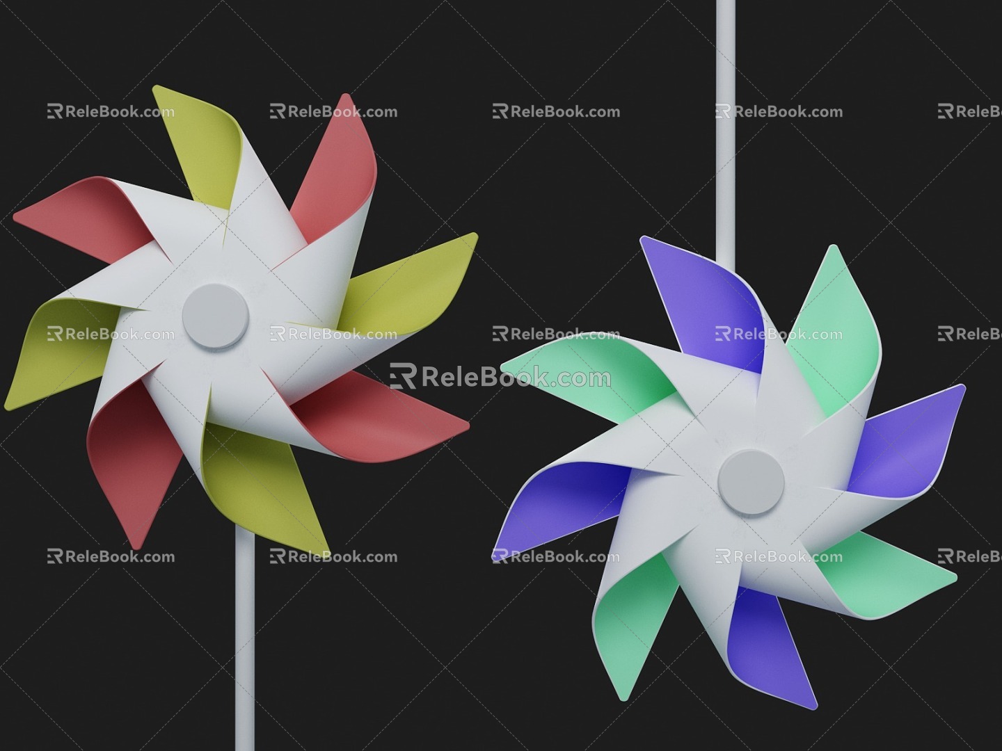 Windmill Animation Model VR 3d model