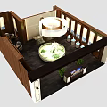Modern Indoor Space With Circular Dining Table Chandelier Green Plants And Wooden Decor