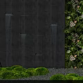 Modern Garden Decor Accent With Water Wall Living Green Wall Small Plants And Stone
