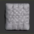 Elegant White Upholstered Ottoman With Gold Carved Legs And Tufted Top