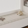 Cozy Window Bench With Stuffed Bear Book And Shelf With Books Vase
