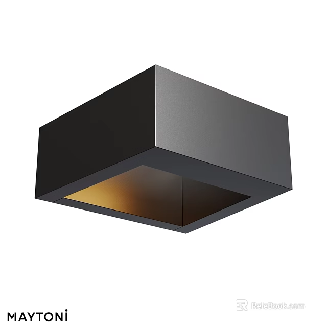 Black Square Outdoor Light With Warm Illumination For Exterior Wall Mounting 3d model 