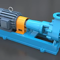 Industrial Pump Equipment With Blue Body Yellow Connector And Grey Motor Base