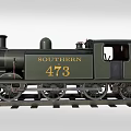 Vintage Steam Train Southern With Number 473 On Railway Tracks