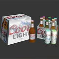 Coors Light Beer Bottles And Glasses In Original Carton Packaging For Refreshment