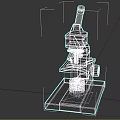 modern microscope 3d model