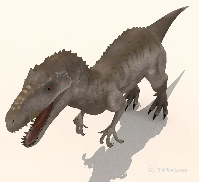 Realistic 3D Dinosaur Model With Open Mouth Sharp Teeth And Detailed Texture 3d model