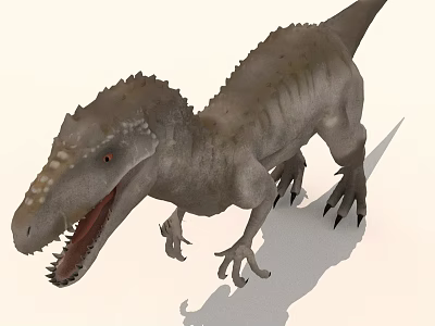 Realistic 3D Dinosaur Model With Open Mouth Sharp Teeth And Detailed Texture 3d model