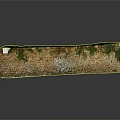 Terrain Model Scene With Green Hills Brown Land And Small White Structure
